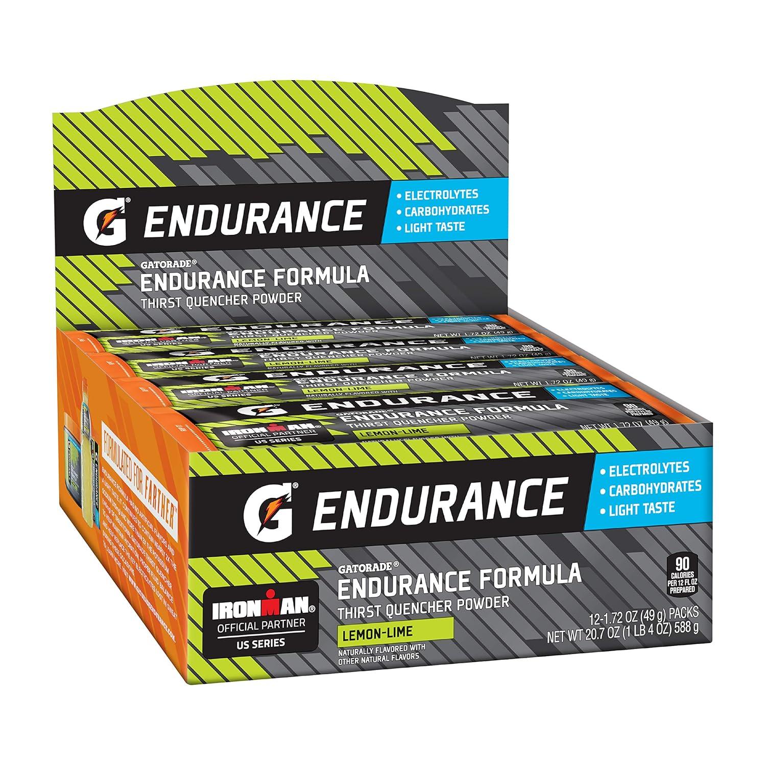 imageGatorade Endurance Formula Powder Sticks Lemon Lime 172 oz Packs 12 CountLemonLime
