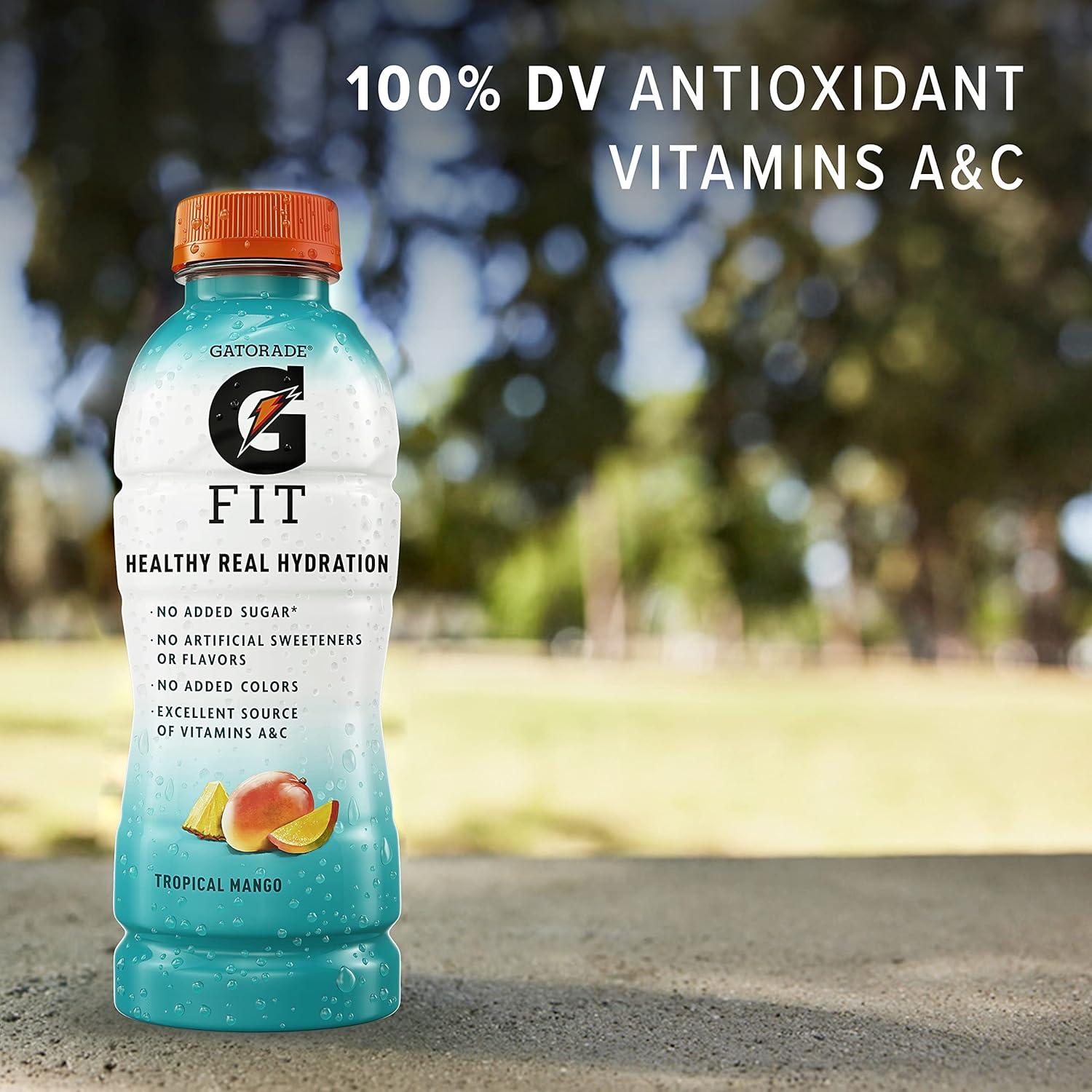 imageGatorade Fit Electrolyte Beverage Healthy Real Hydration New 20 4 Flavor Variety Pack 169oz Bottles 12 PackCherry Lime Variety Pack