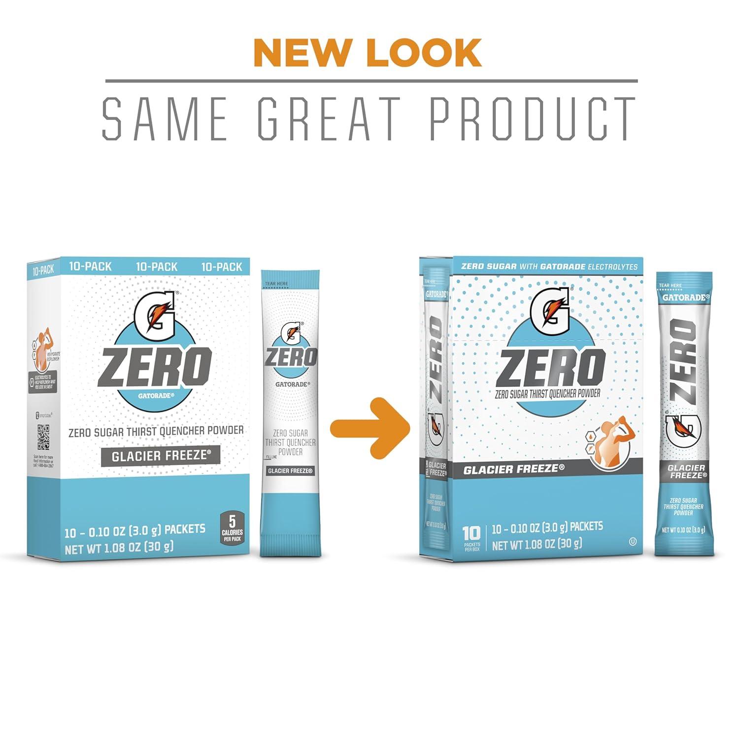 imageGatorade G Zero Powder Glacier Cherry Variety Pack 010oz Individual Packets  10 Count Pack of 5Fruit Punch Variety