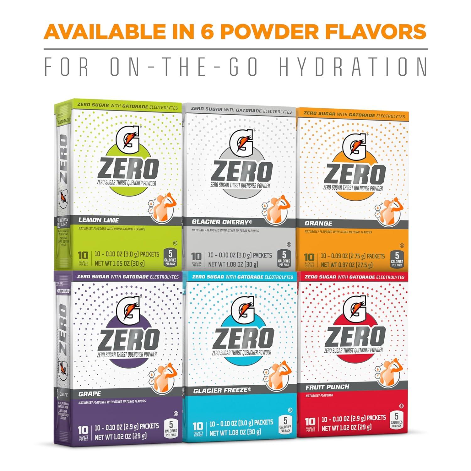 imageGatorade G Zero Powder Packets Glacier Cherry 108oz 10ctGlacier Cherry