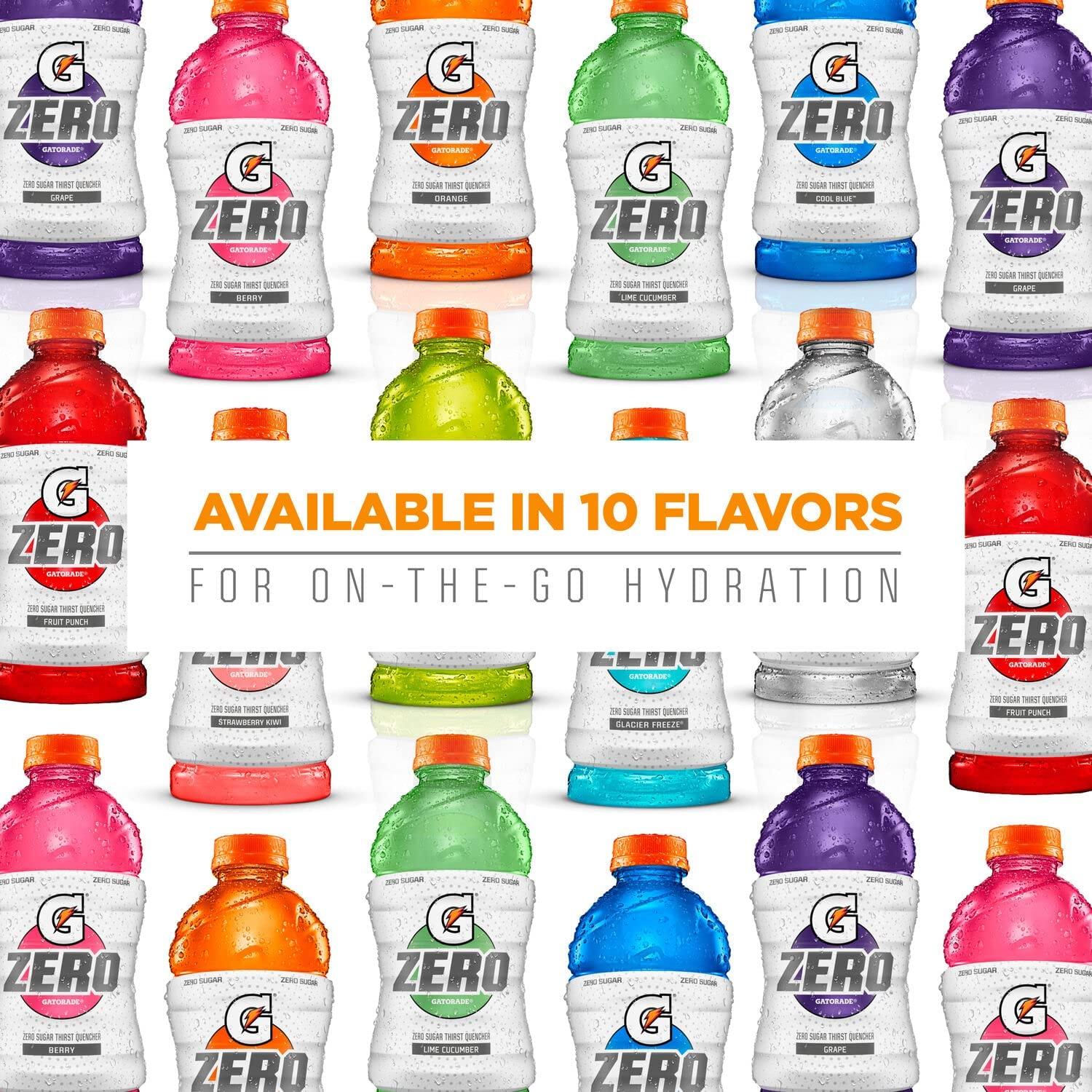 imageGatorade G Zero Sports Drink Glacier Freeze Glacier Cherry Berry Variety Pack 12 Fl Oz Pack of 18Glacier Cherry Variety