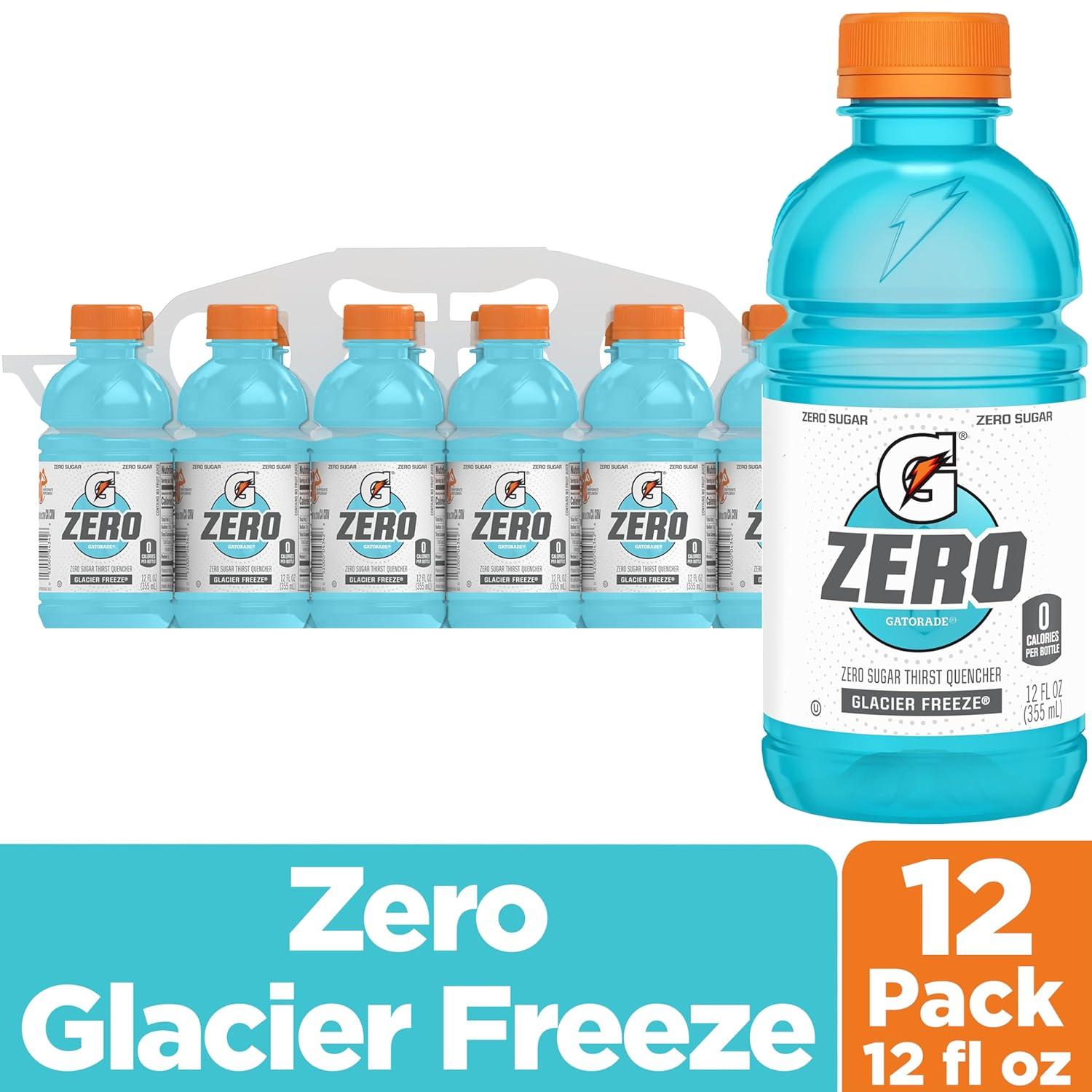 imageGatorade G Zero Sports Drink Lemon Lime 12 Fl Oz Pack of 12Zero  Sugar Glacier Freeze
