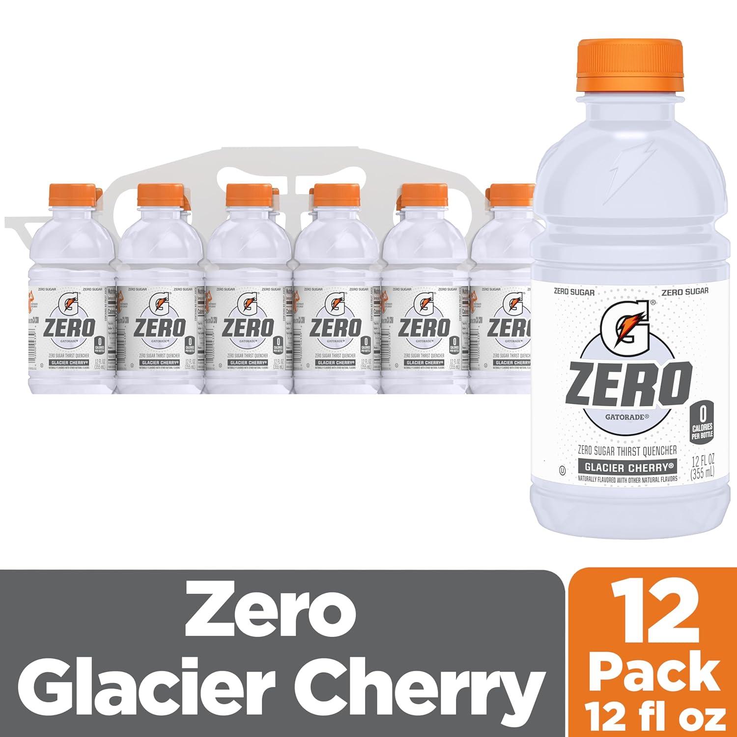 imageGatorade G Zero Sports Drink Lemon Lime 12 Fl Oz Pack of 12Zero Sugar  Glacier Cherry