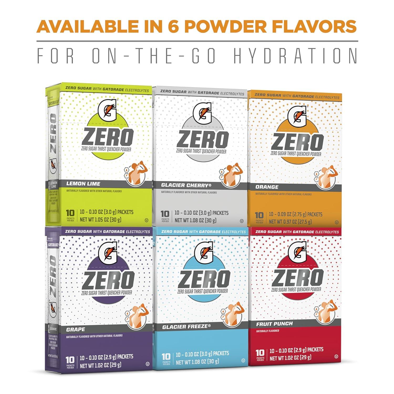 imageGatorade G Zero Sports Drink Mix Powder Packets 3 Flavor Frost Variety Pack Electrolyte Powder Drink Mix for Hydration Zero Sugar 30 Total PacketsFrost Variety