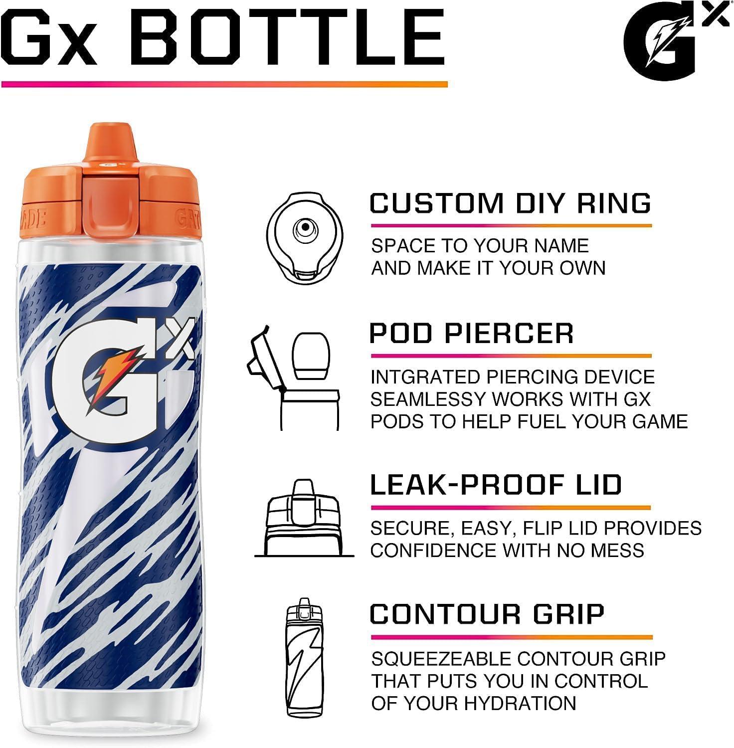 imageGatorade Gx NFL NonSlip Squeeze Bottles 30 fl oz Gx Hydration SystemNew Orleans Saints