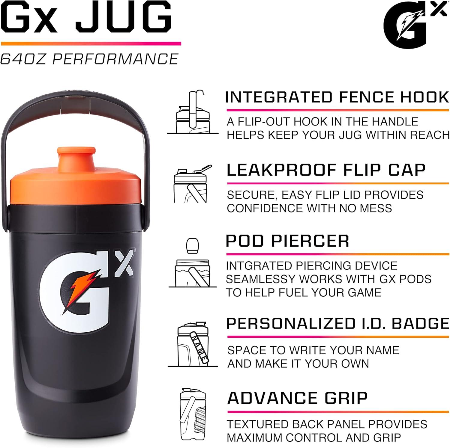 imageGatorade Gx Performance Jug 64oz Leakproof Non Slip Grip Great for Athletes RedNeon Pink