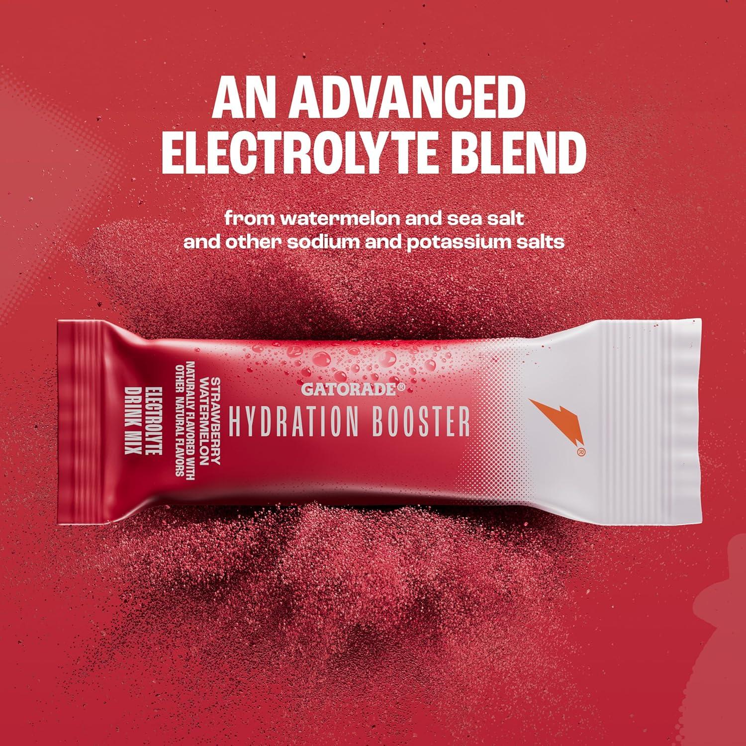 imageGatorade Hydration Booster Electrolyte Drink Mix Powder Packets Tropical Mango Advanced Electrolyte Blend No Added Colors No Artificial Sweeteners Essential Vitamins A C B3 B5 B6 Makes 20 Fl Oz 6 PackStrawberry Watermelon
