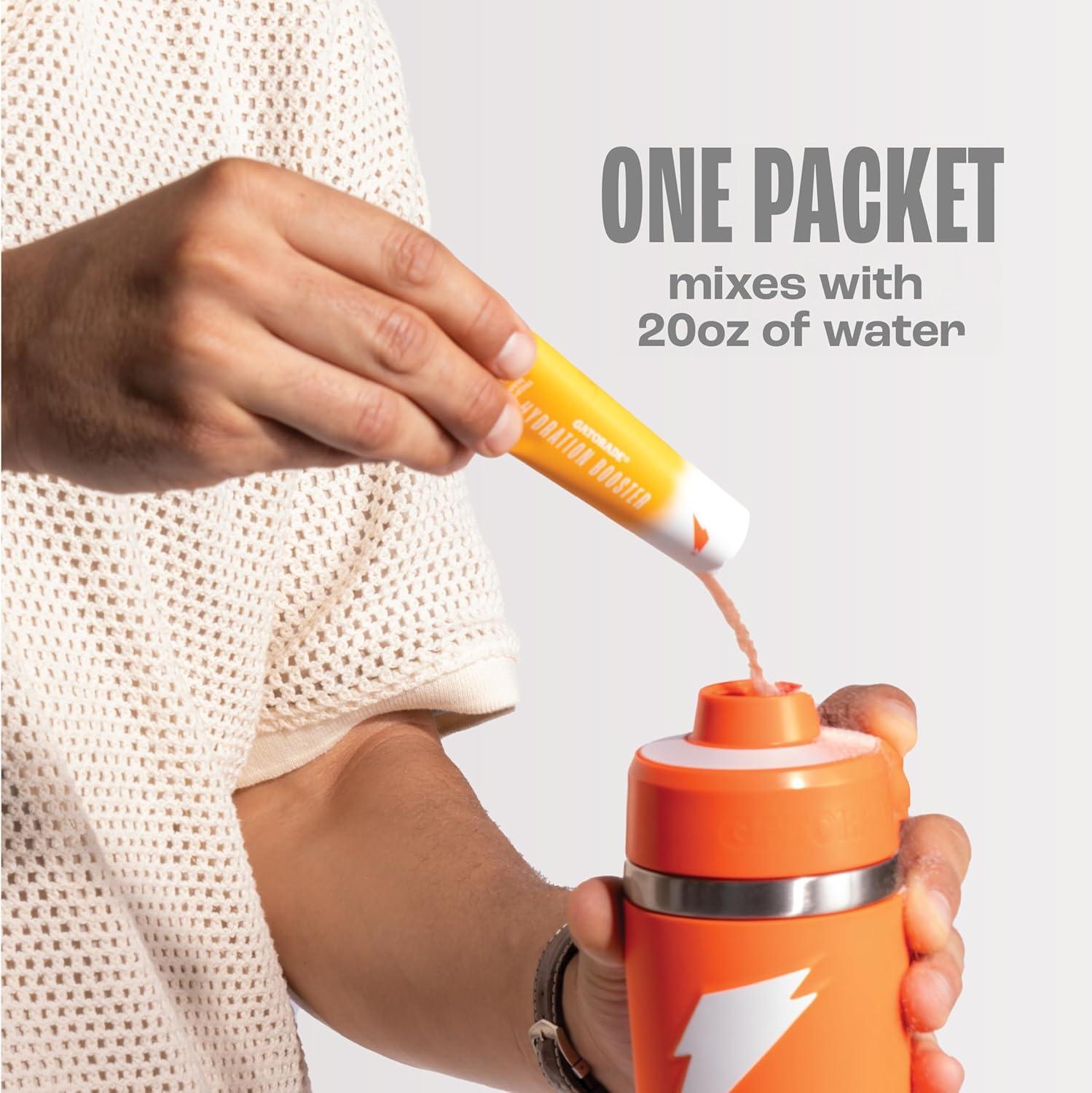 imageGatorade Hydration Booster Electrolyte Drink Mix Powder Packets Tropical Mango Advanced Electrolyte Blend No Added Colors No Artificial Sweeteners Essential Vitamins A C B3 B5 B6 Makes 20 Fl Oz 6 PackStrawberry Watermelon