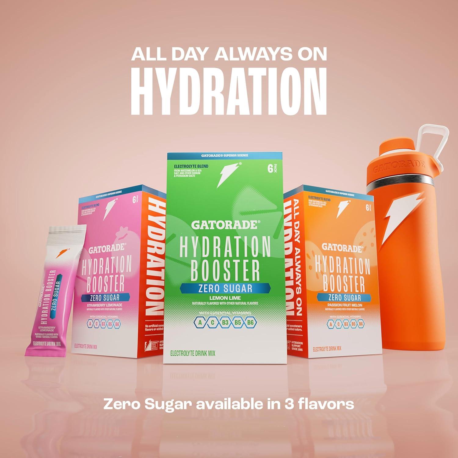 imageGatorade Hydration Booster Zero Sugar  Pink Strawberry Lemonade Pack of 6Pink Strawberry Lemonade