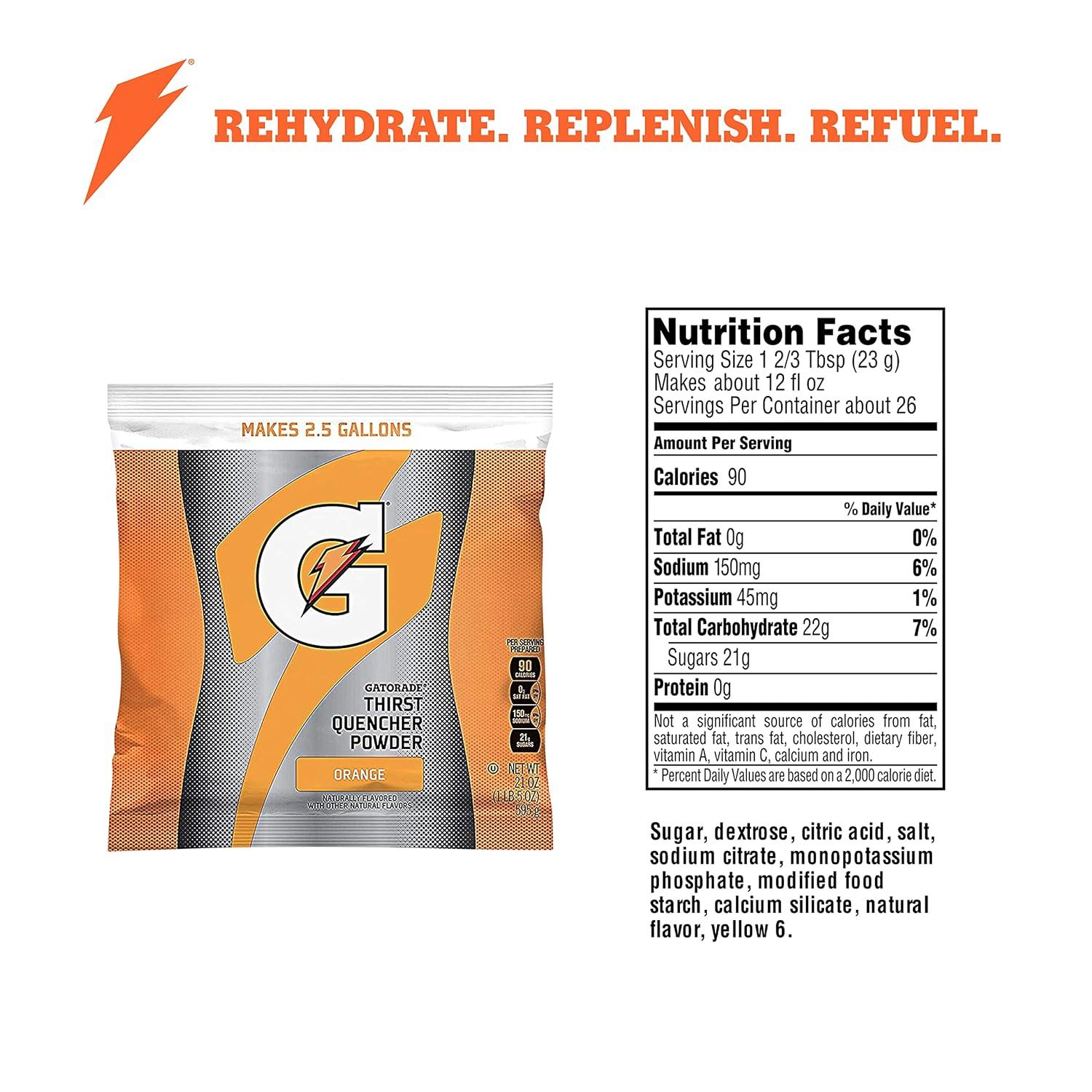 imageGatorade Instant Powder Glacier Freeze 21 Ounce Pack of 32Bag Orange