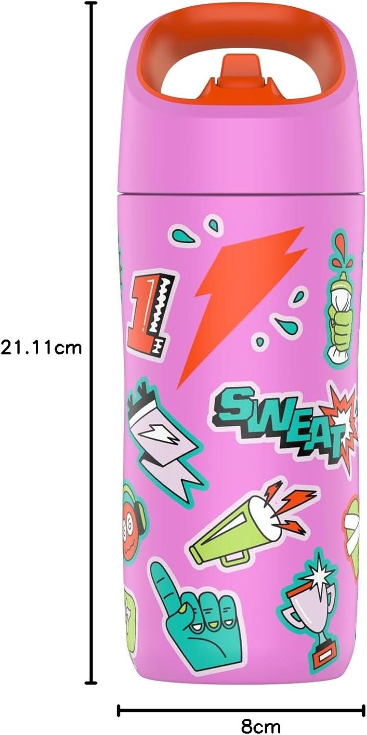 imageGatorade Kids Rookie Metal Water Bottle 12oz Stainless Steel Bottle DoubleWall Insulation Vacuum Insulated Thermo MugSticker Pink