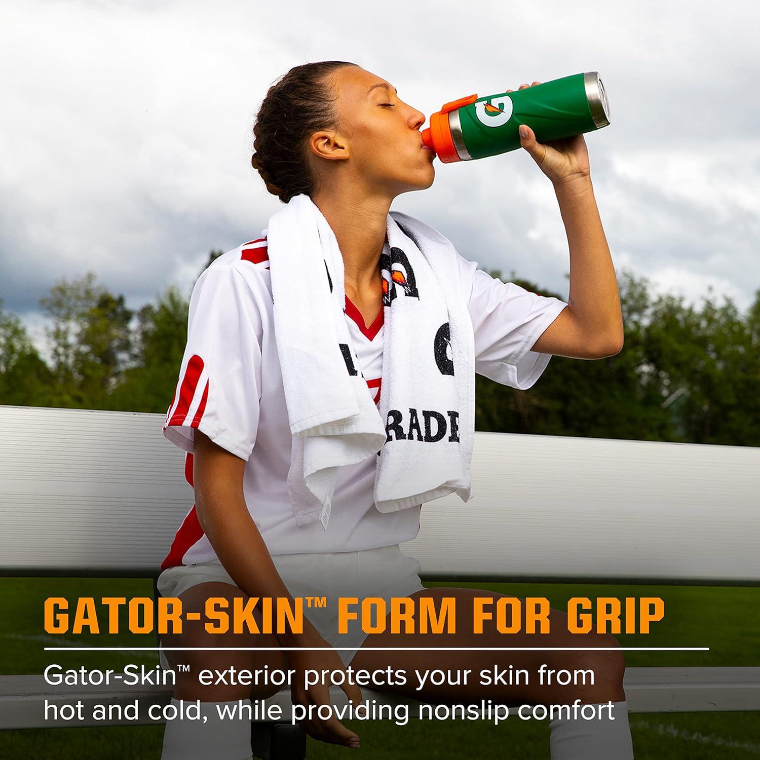 imageGatorade Stainless Steel Sport Bottle 26oz DoubleWall InsulationGreen