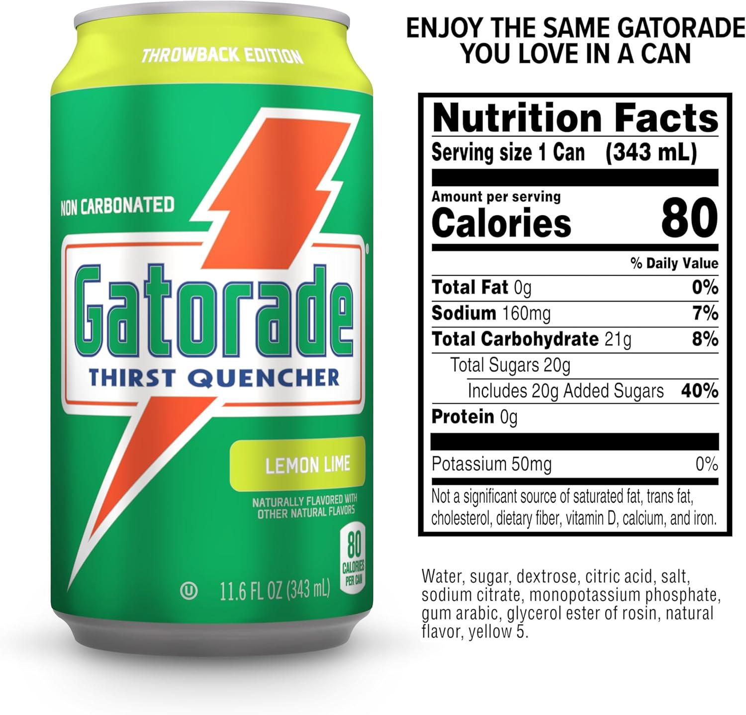 imageGatorade Thirst Quencher Orange 116 Fl Oz Cans Pack of 18LemonLime