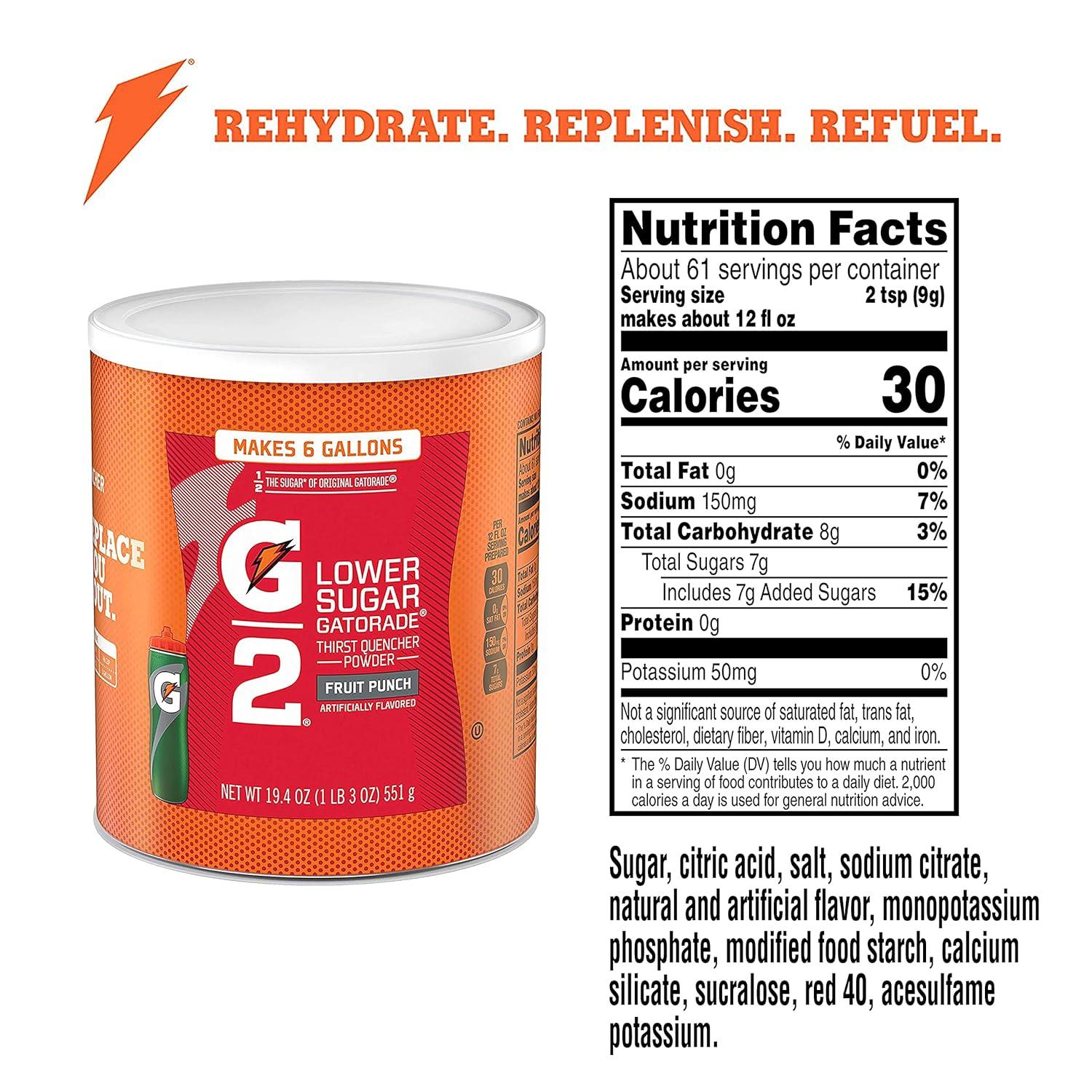 imageGatorade Thirst Quencher Powder G2 Fruit Punch 194 Ounce pack of 3G2 Fruit Punch