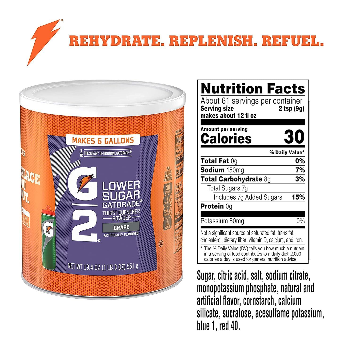 imageGatorade Thirst Quencher Powder G2 Fruit Punch 194 Ounce pack of 3G2 Grape
