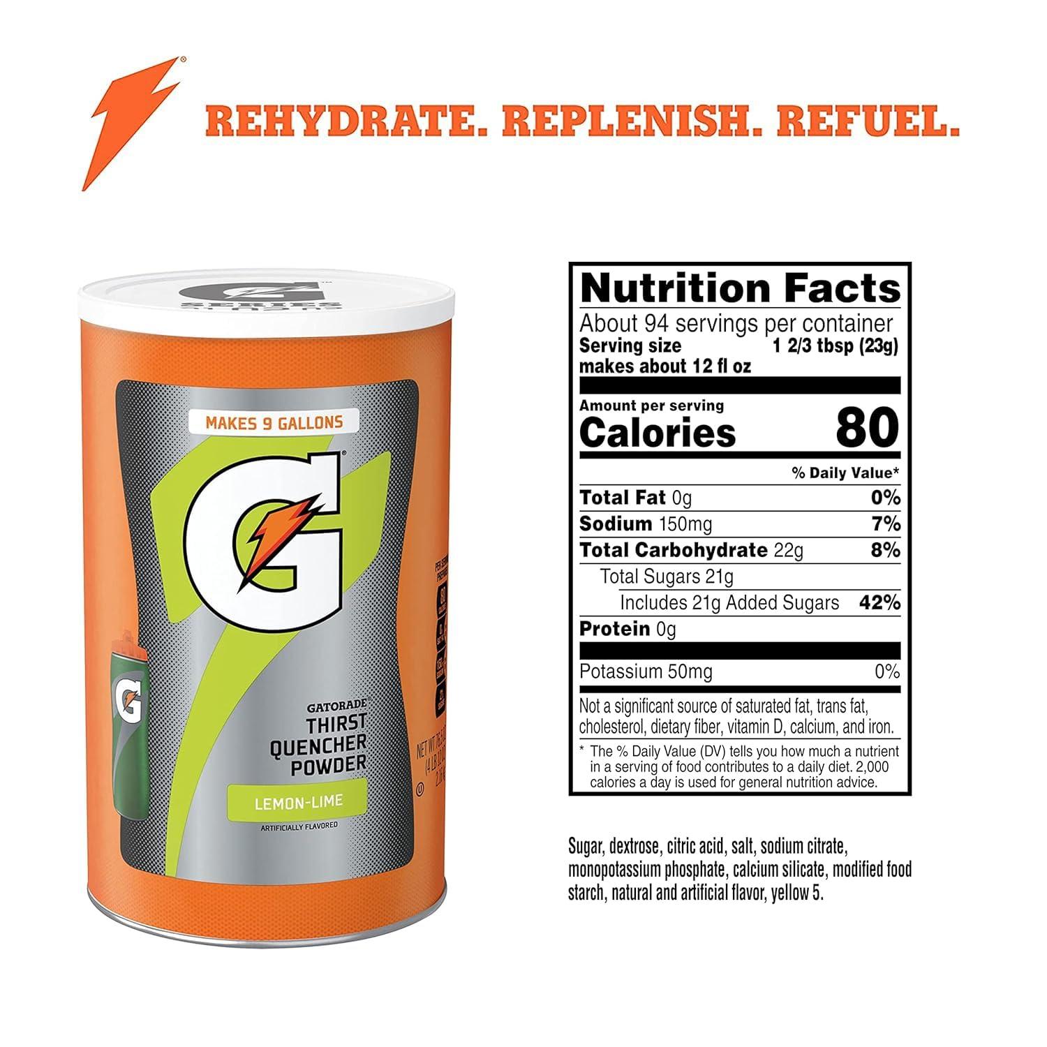imageGatorade Thirst Quencher Powder Lemon Lime 765 OuncePack of 1LemonLime