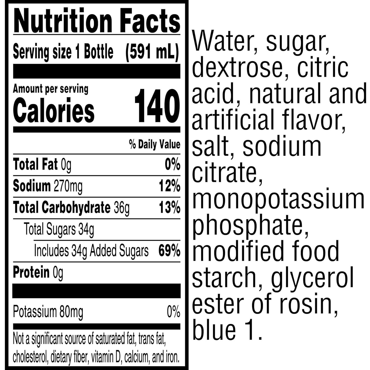 imageGatorade Thirst Quencher Sports Drink Fruit Punch 20oz Bottle 8 Pack Electrolytes for RehydrationFierce Blue Cherry
