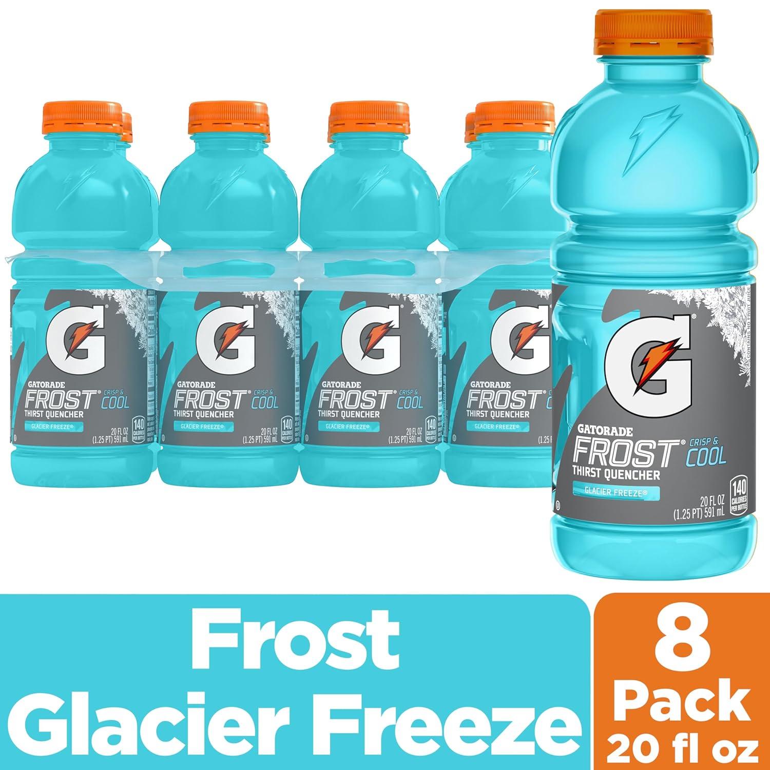 imageGatorade Thirst Quencher Sports Drink Fruit Punch 20oz Bottle 8 Pack Electrolytes for RehydrationGlacier Freeze