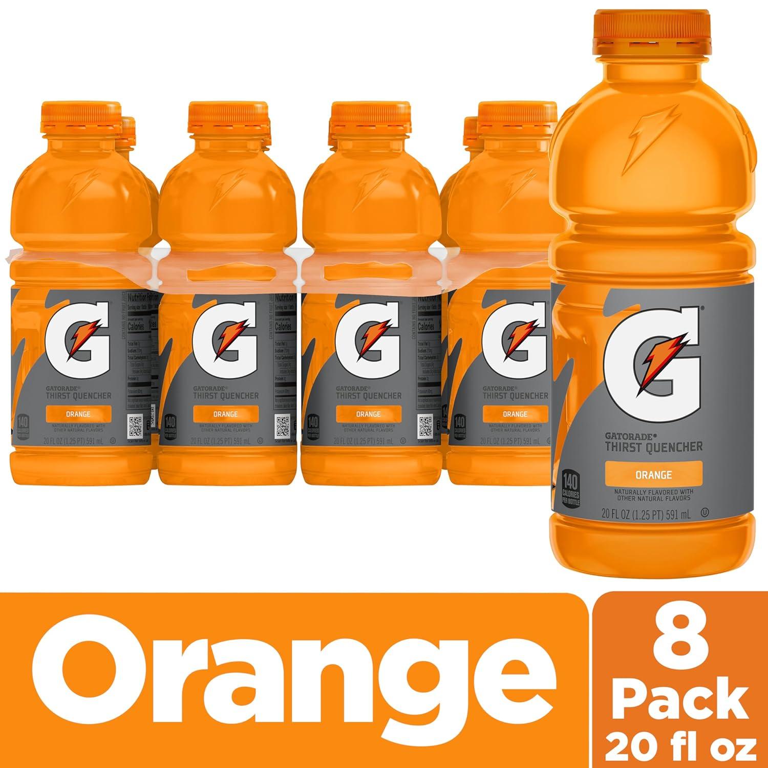 imageGatorade Thirst Quencher Sports Drink Fruit Punch 20oz Bottle 8 Pack Electrolytes for RehydrationOrange