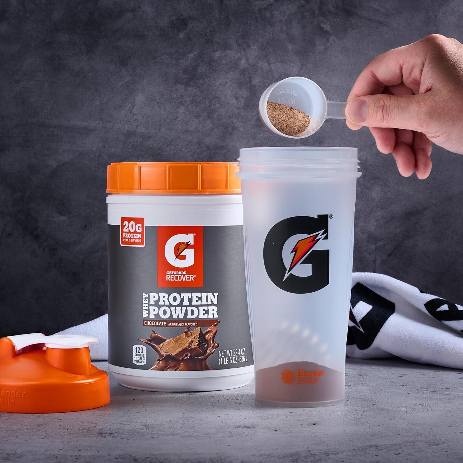 imageGatorade Whey Protein Powder Chocolate 224 Ounce 20 servings per canister 20 grams of protein per servingChocolate