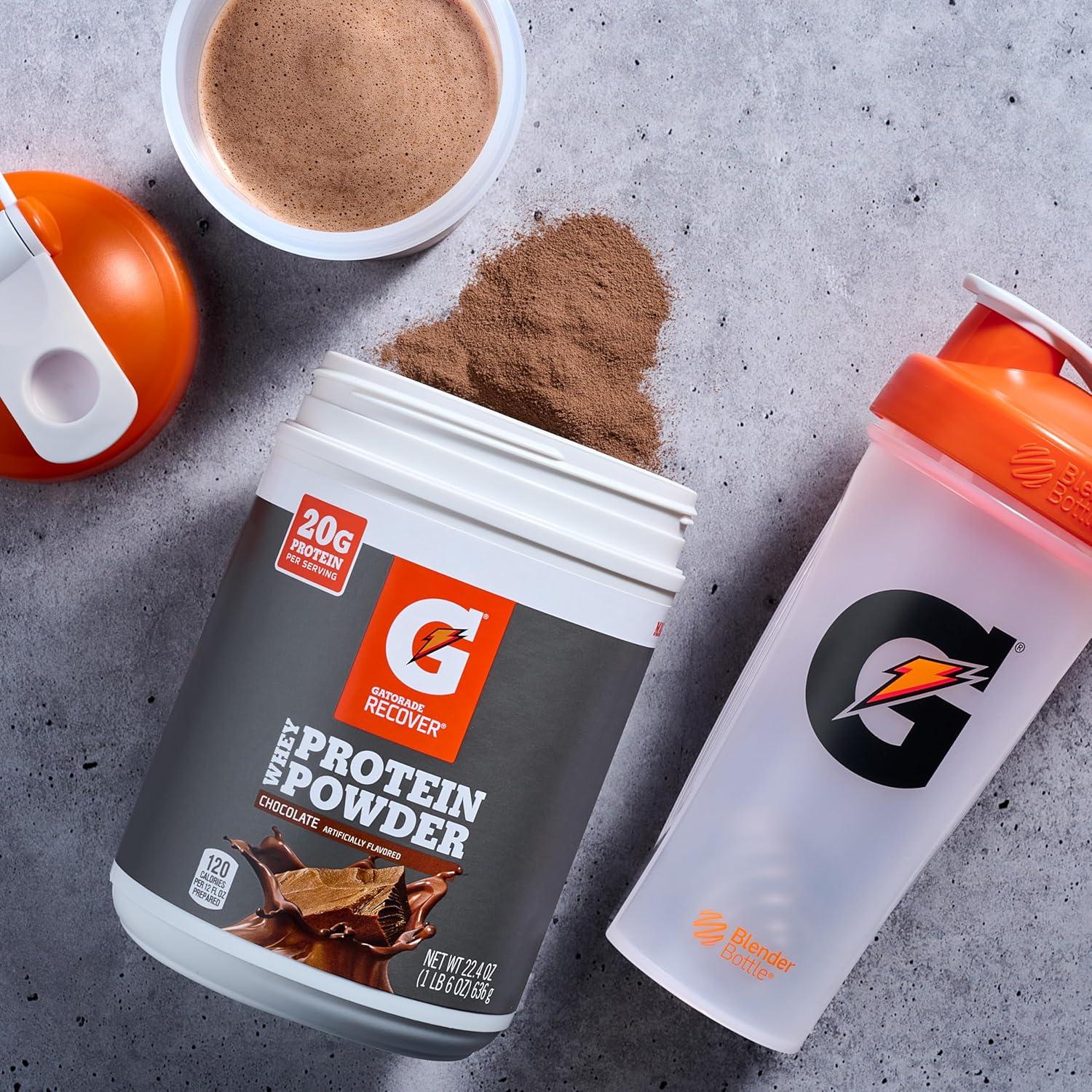 imageGatorade Whey Protein Powder Chocolate 224 Ounce 20 servings per canister 20 grams of protein per servingChocolate