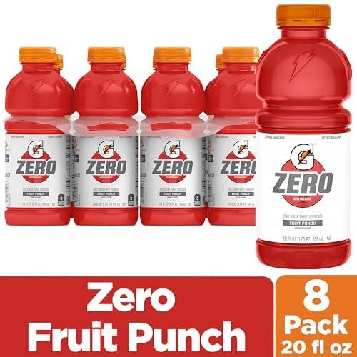 imageGatorade Zero Sugar Thirst Quencher Sports Drinks LemonLime 20 Ounce Bottles Pack of 8Zero Sugar  Fruit Punch