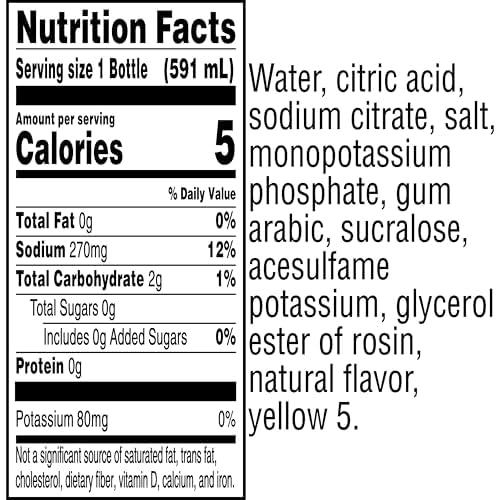 imageGatorade Zero Sugar Thirst Quencher Sports Drinks LemonLime 20 Ounce Bottles Pack of 8Zero Sugar  LemonLime