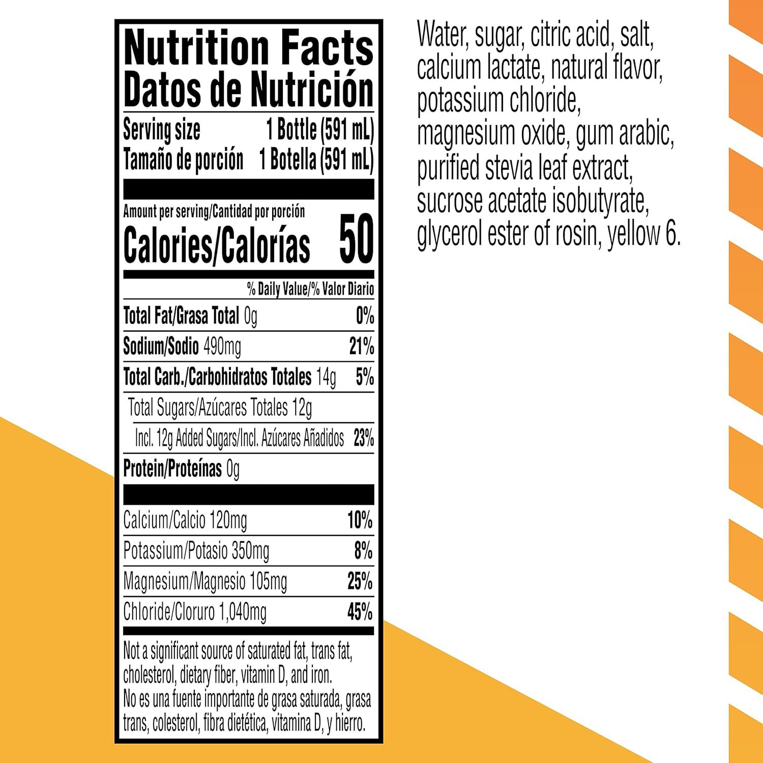 imageGatorlyte Rapid Rehydration Electrolyte Drink Strawberry Kiwi Specialized Blend of 5 Electrolytes Lower Sugar No Artificial Sweeteners No Artificial Flavors 20 fl oz Bottles 12 PackOrange