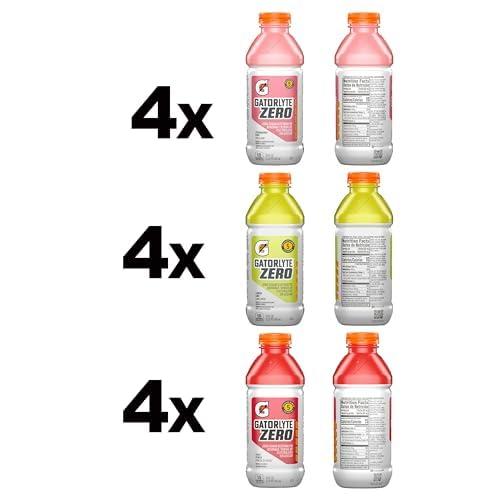imageGatorlyte Zero Rehydration Electrolyte Drink 3 Flavor Variety Pack Specialized Blend of 5 Electrolytes Zero Sugar No Artificial Sweeteners No Artificial Flavors 20 fl oz Bottles 12 PackZero Variety Pack