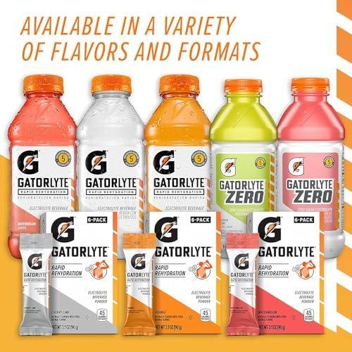 imageGatorlyte Zero Rehydration Electrolyte Drink 3 Flavor Variety Pack Specialized Blend of 5 Electrolytes Zero Sugar No Artificial Sweeteners No Artificial Flavors 20 fl oz Bottles 12 PackFruit Punch