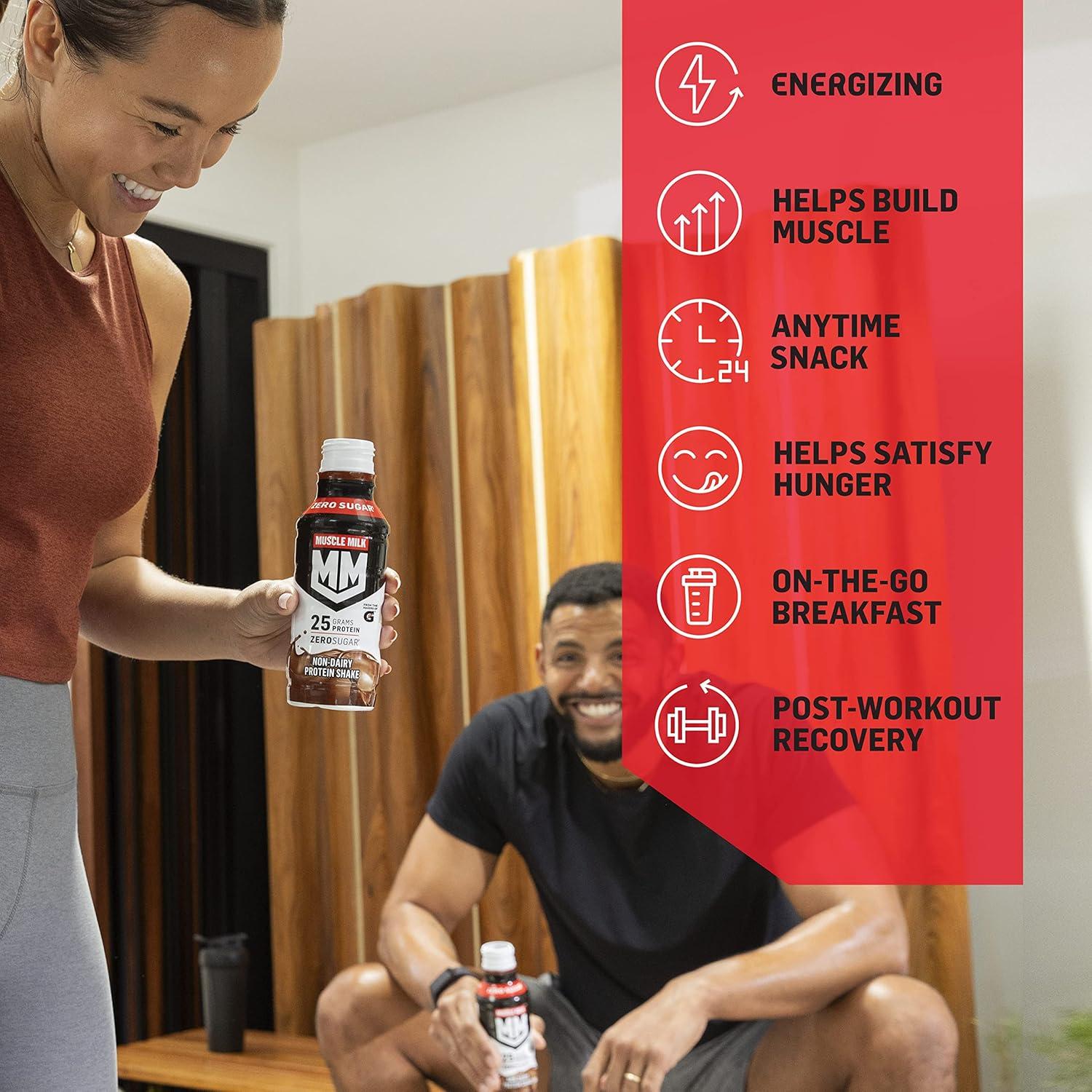 imageMuscle Milk Genuine Shake Strawberry 1116 Fl Oz Bottles Pack of 12Chocolate