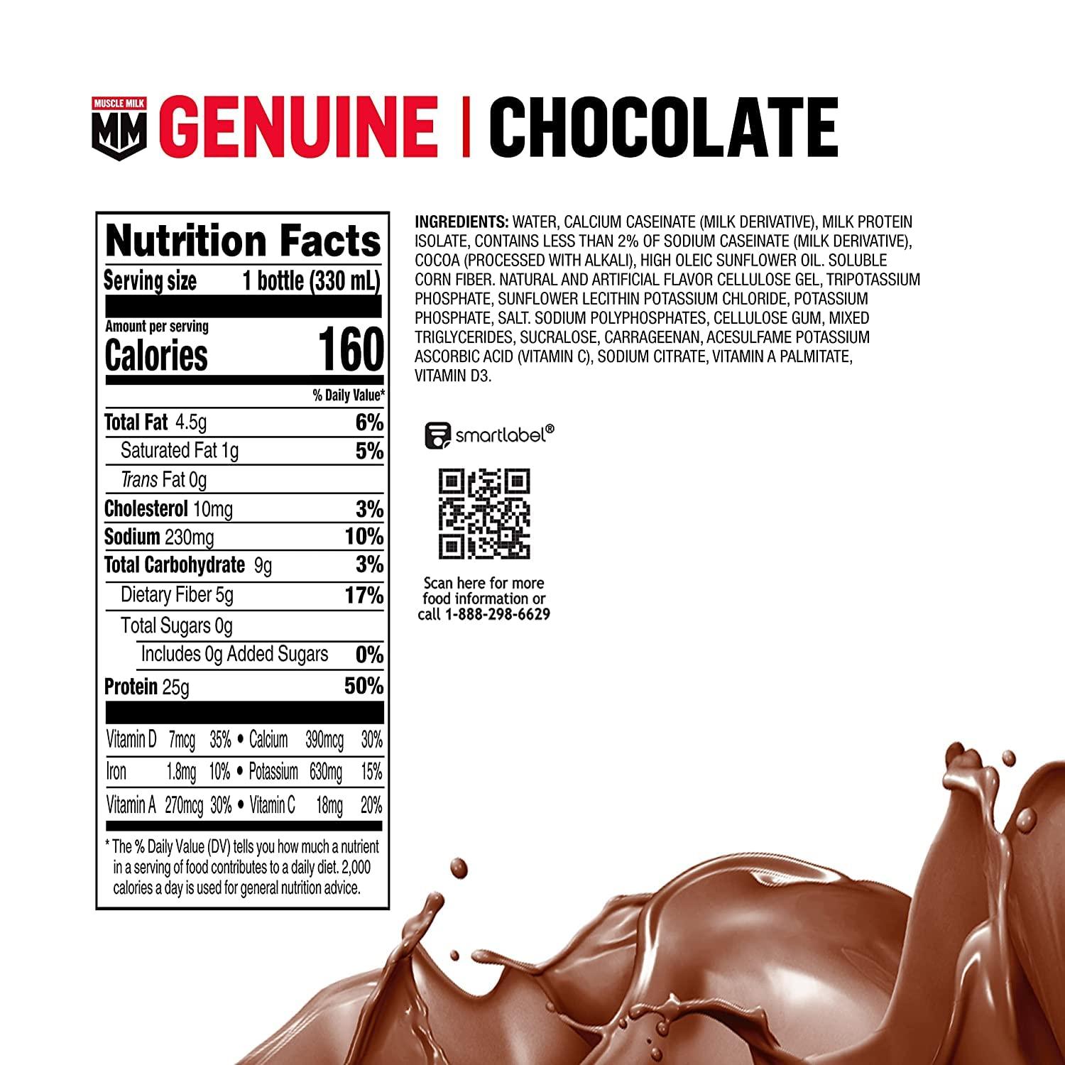 imageMuscle Milk Genuine Shake Strawberry 1116 Fl Oz Bottles Pack of 12Chocolate