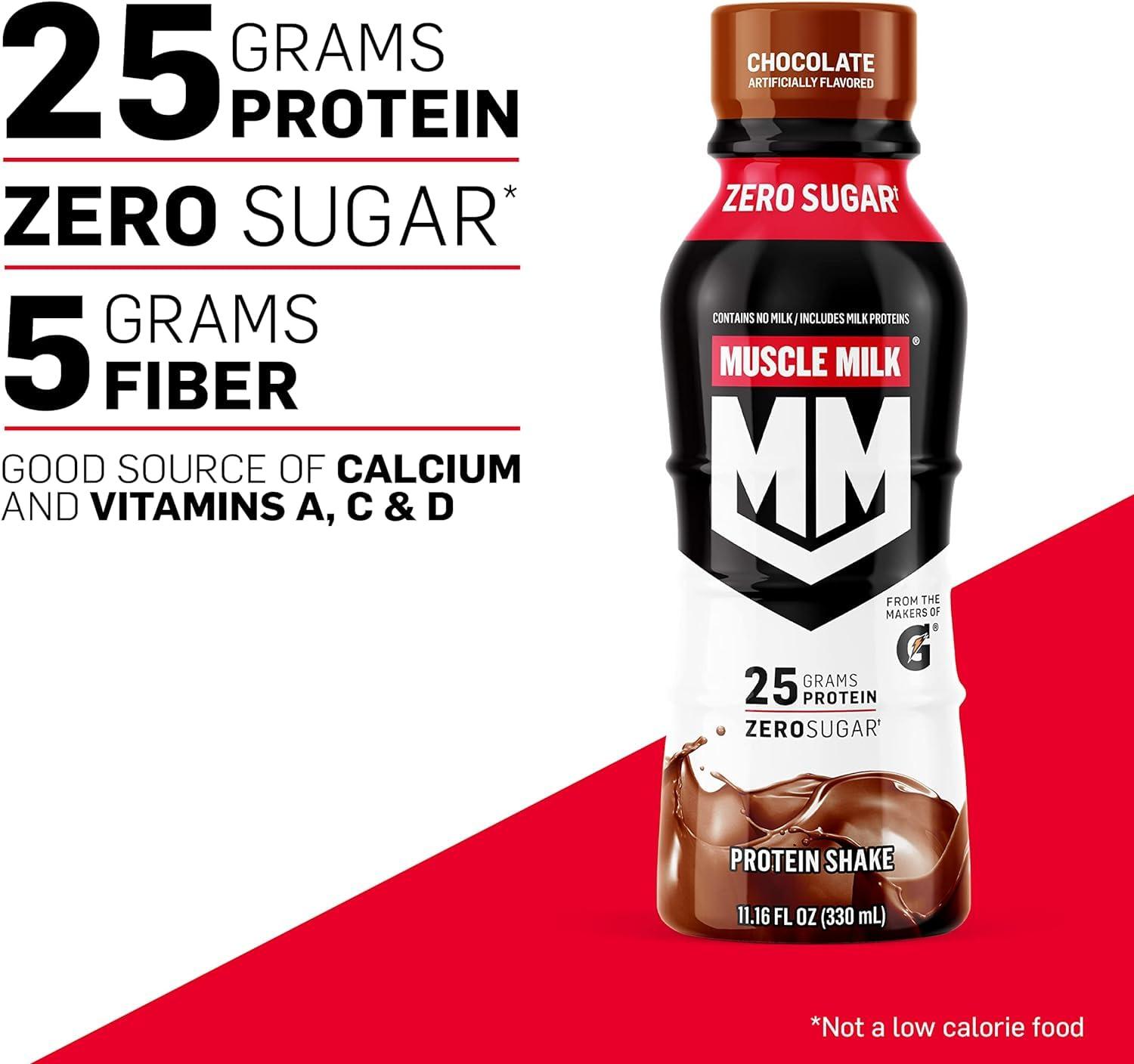 imageMuscle Milk Genuine Shake Strawberry 1116 Fl Oz Bottles Pack of 12Cookies  Cream