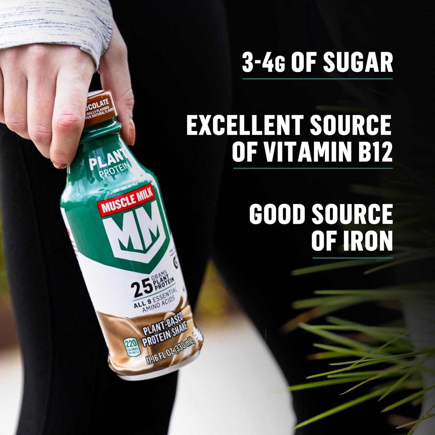 imageMuscle Milk Plant Based Protein Shake Vanilla Caramel 1116 Fl Oz Pack of 12Chocolate