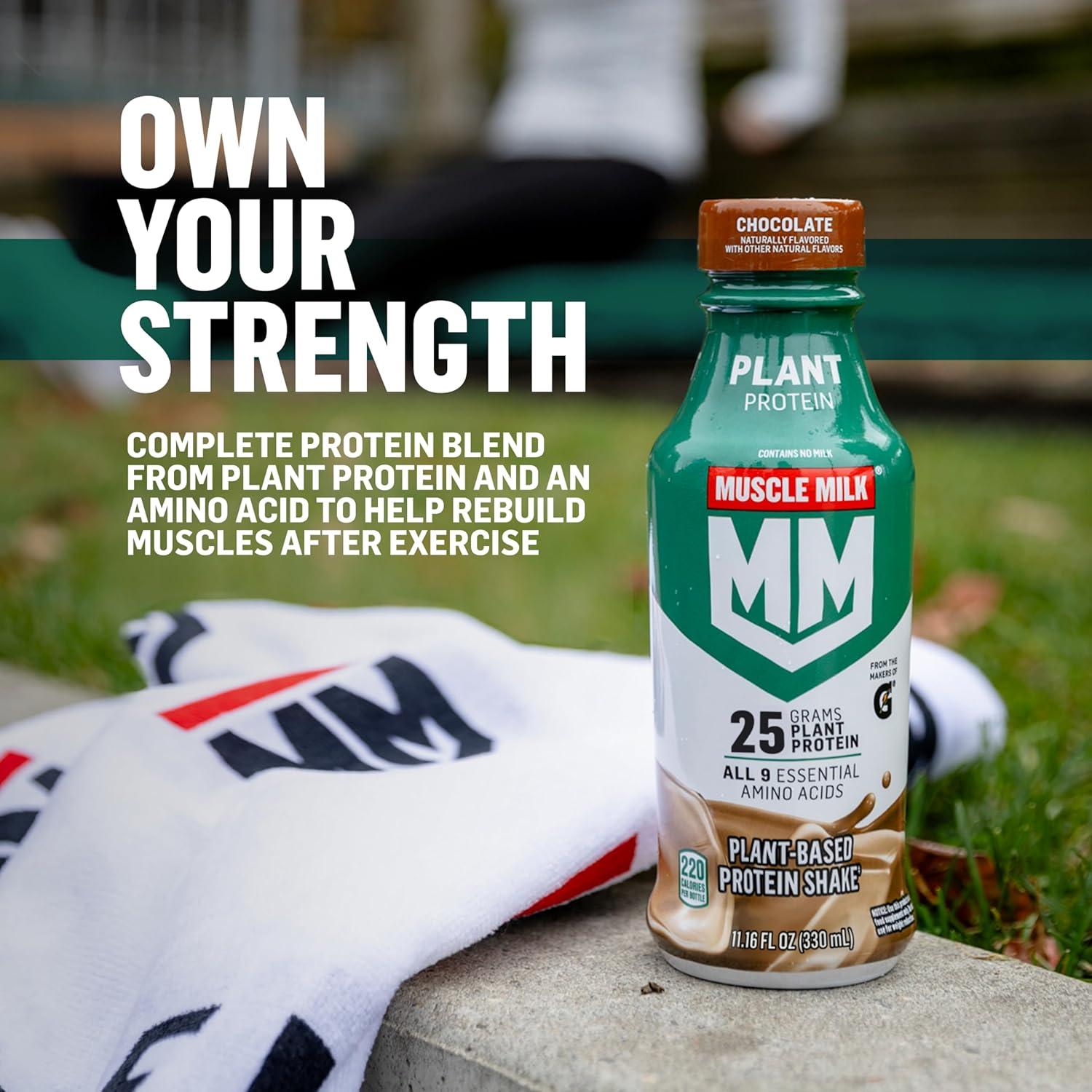 imageMuscle Milk Plant Based Protein Shake Vanilla Caramel 1116 Fl Oz Pack of 12Chocolate