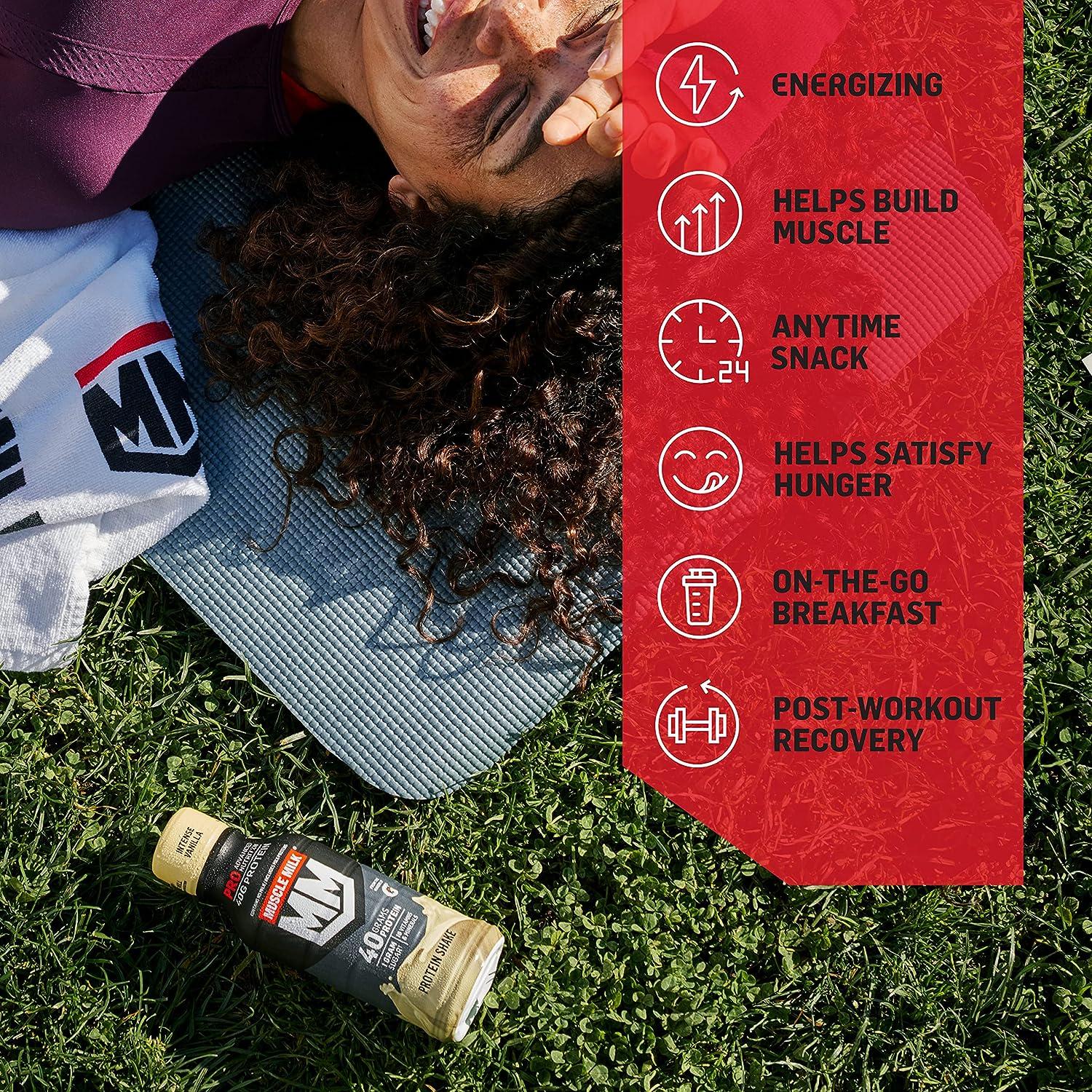 imageMuscle Milk Pro Advanced Nutrition Protein Shake Knockout Chocolate 1116 Fl Oz Pack of 12 32g Protein 1g Sugar 16 Vitamins ampamp Minerals 5g Fiber Workout Recovery Energizing Snack Packaging May VaryChocolate