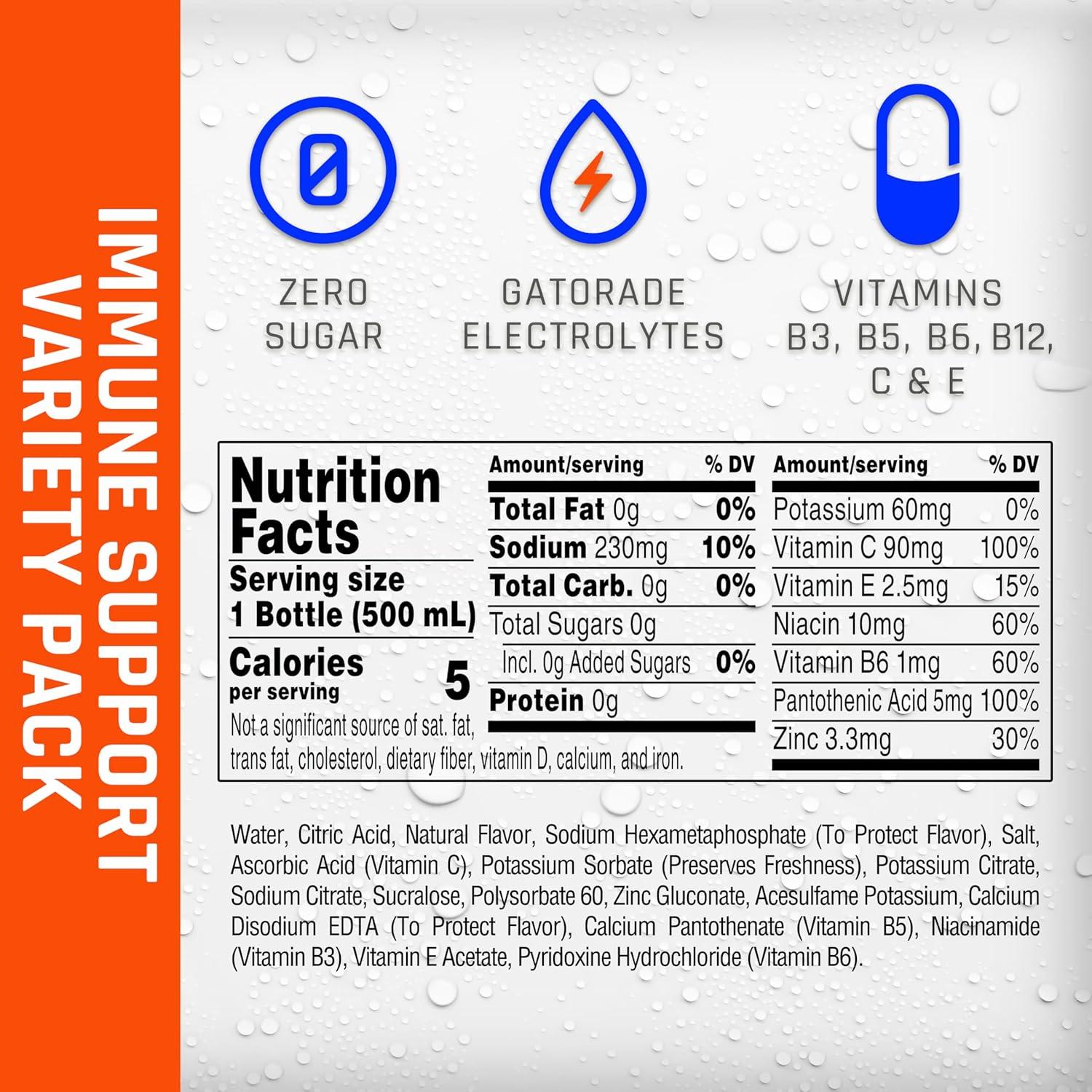 imagePropel Immune Support Electrolyte Enhanced Water Sports Drink Pineapple Peach Flavored Water 100 DV Vitamin C  Zinc Zero Calorie ampamp Zero Sugar Hydration with Electrolytes and Vitamins 169 fl oz Water Bottles 12 PackImmune Support VP