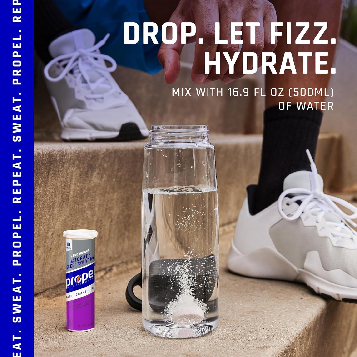 imagePropel Tablets 4 Flavor Variety Pack Makes 169oz Fl Oz 40 countKiwi Strabwerry