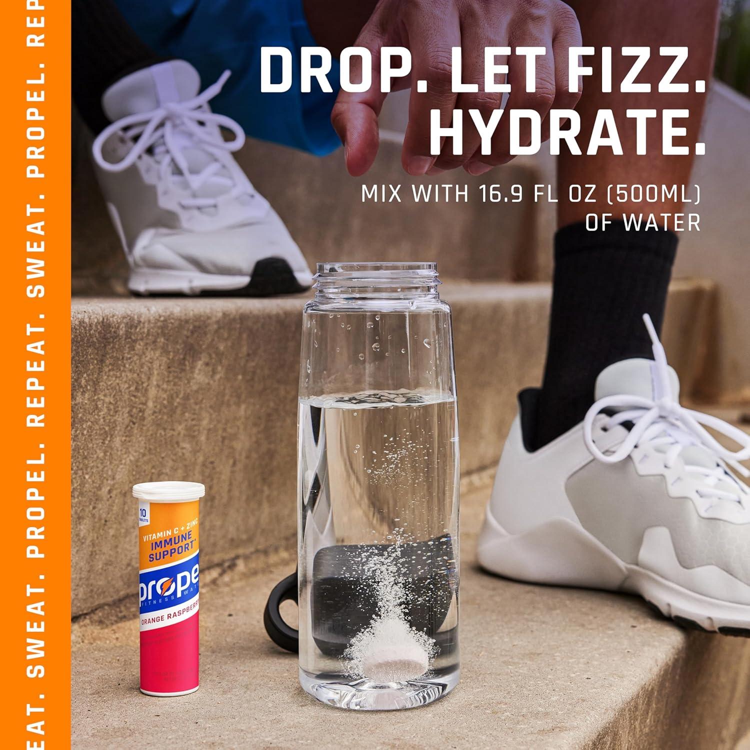 imagePropel Tablets 4 Flavor Variety Pack Makes 169oz Fl Oz 40 countOrange Raspberry