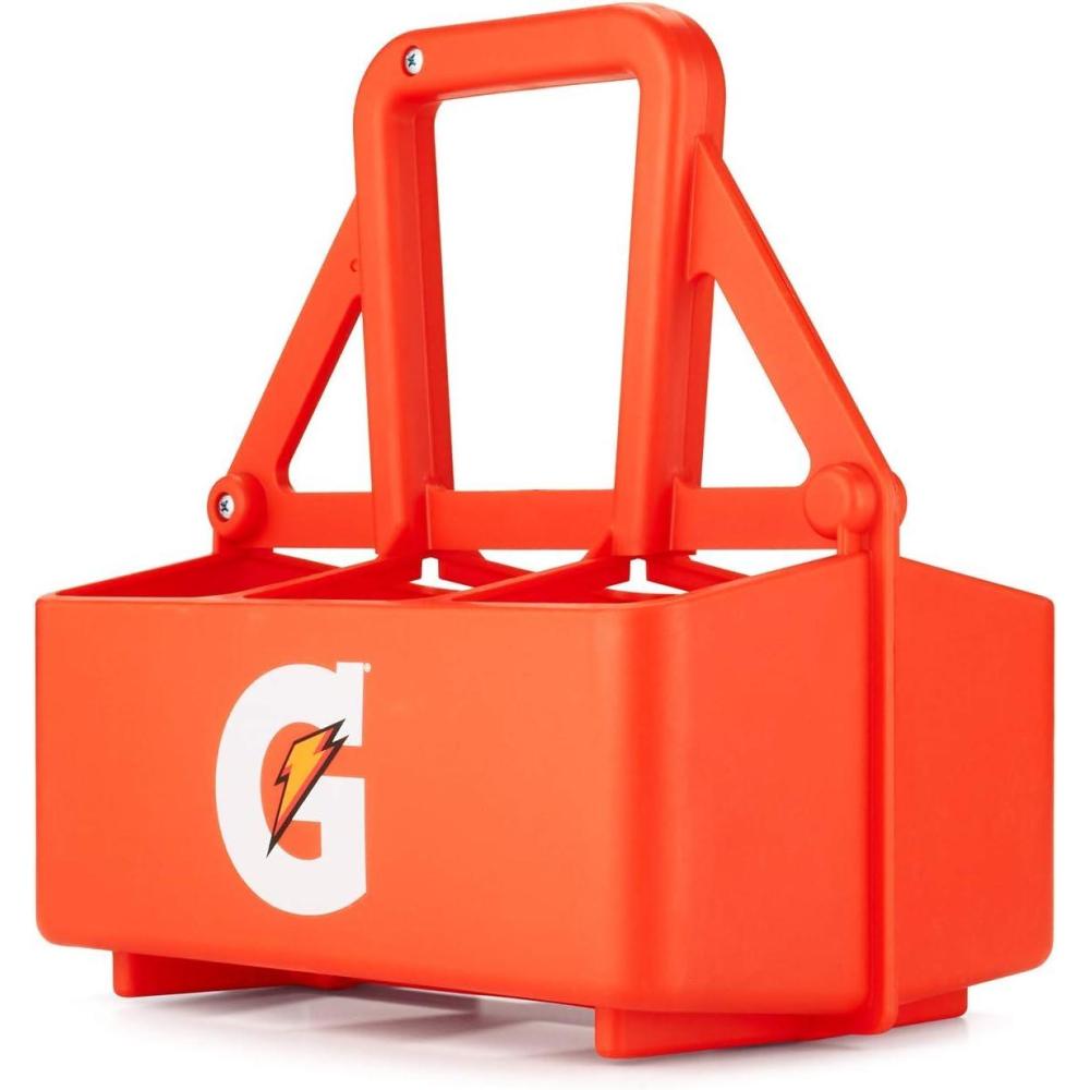 imageGatorade 6Pack Squeeze Bottle Carrier Team Equipment OrangeBottle