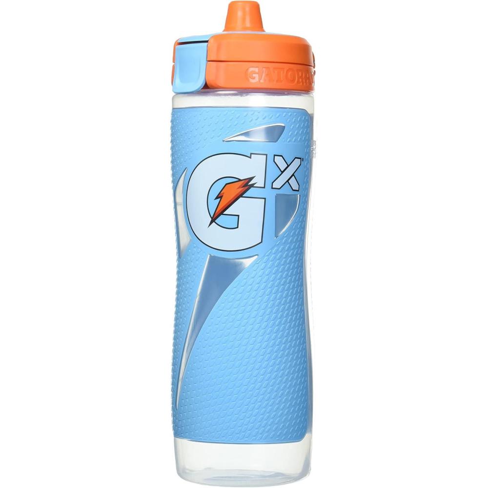 imageGatorade Gx Hydration System NonSlip Gx Squeeze Bottles ampamp Gx Sports Drink Concentrate PodsGrayNeon Blue