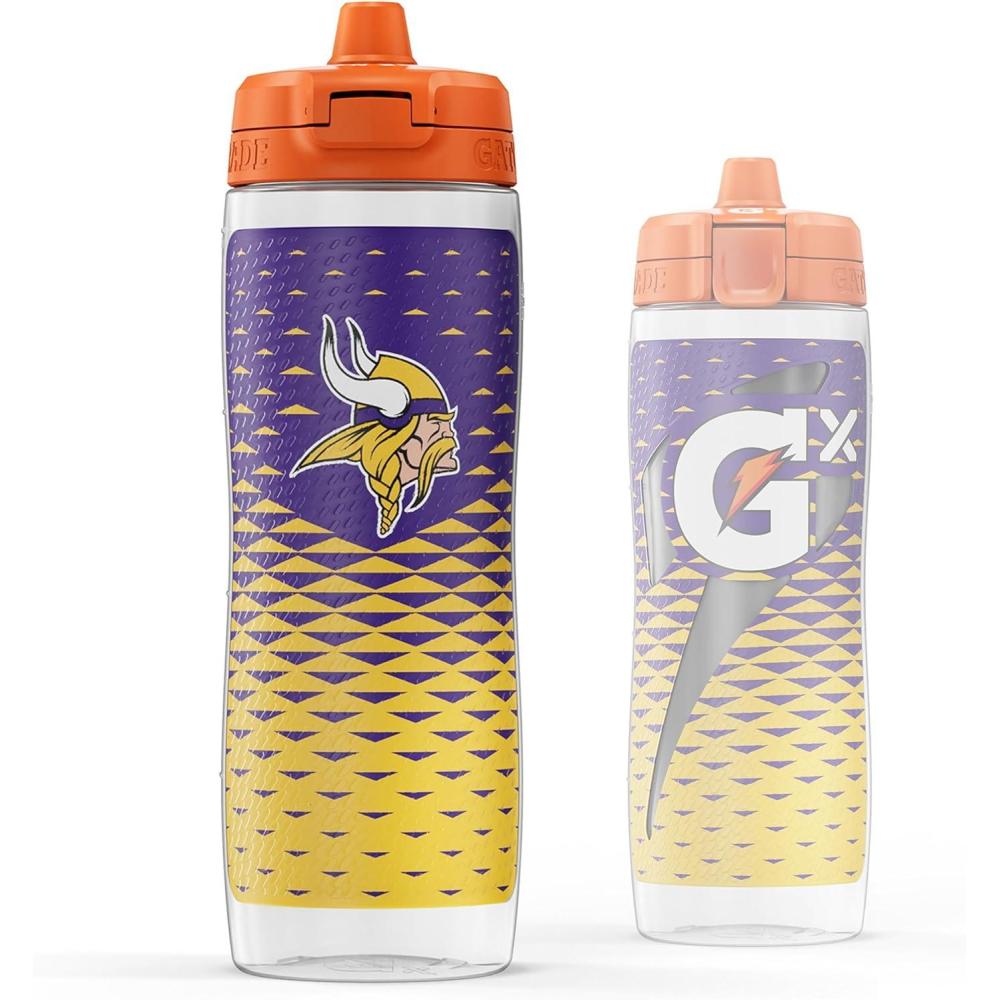 imageGatorade Gx NFL NonSlip Squeeze Bottles 30 fl oz Gx Hydration SystemMinnesota Vikings