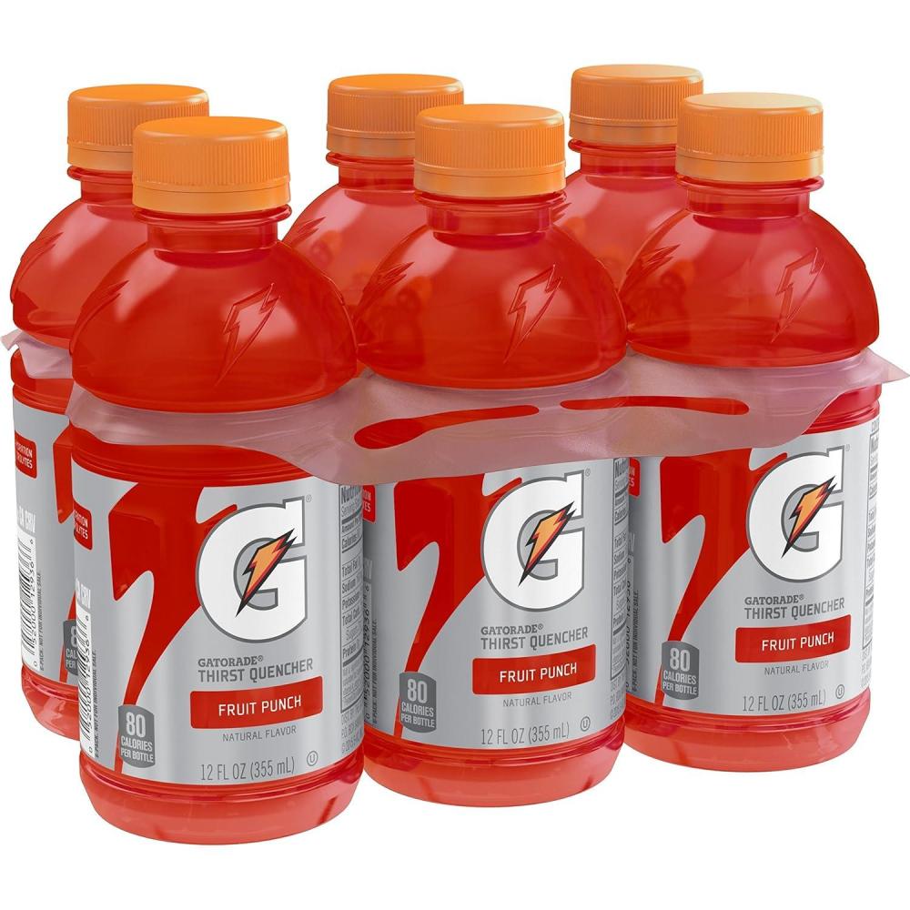imageGatorade Thirst Quencher Sports Drink Fruit Punch 12oz Bottles 6 Pack Electrolytes for RehydrationFruit Punch