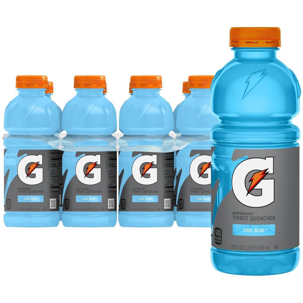 imageGatorade Thirst Quencher Sports Drink Fruit Punch 20oz Bottle 8 Pack Electrolytes for RehydrationCool Blue