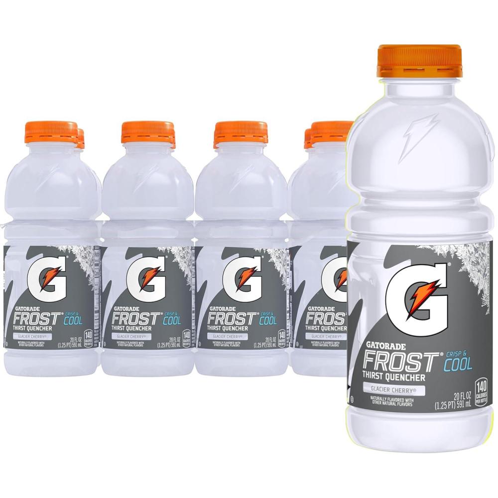 imageGatorade Thirst Quencher Sports Drink Fruit Punch 20oz Bottle 8 Pack Electrolytes for RehydrationGlacier Cherry