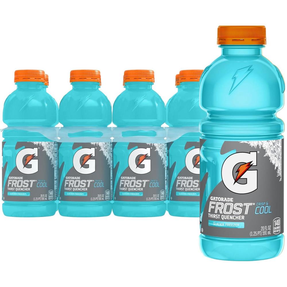 imageGatorade Thirst Quencher Sports Drink Fruit Punch 20oz Bottle 8 Pack Electrolytes for RehydrationGlacier Freeze