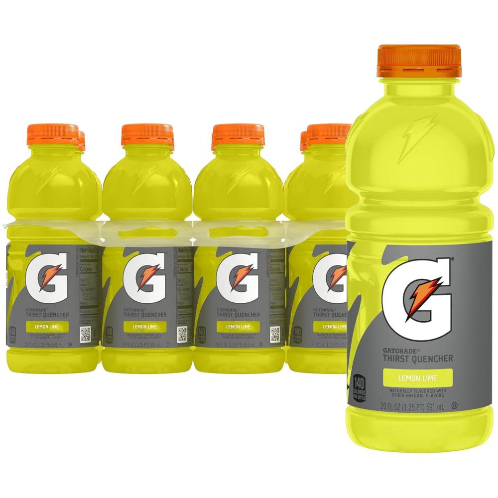 imageGatorade Thirst Quencher Sports Drink Fruit Punch 20oz Bottle 8 Pack Electrolytes for RehydrationLemon Lime