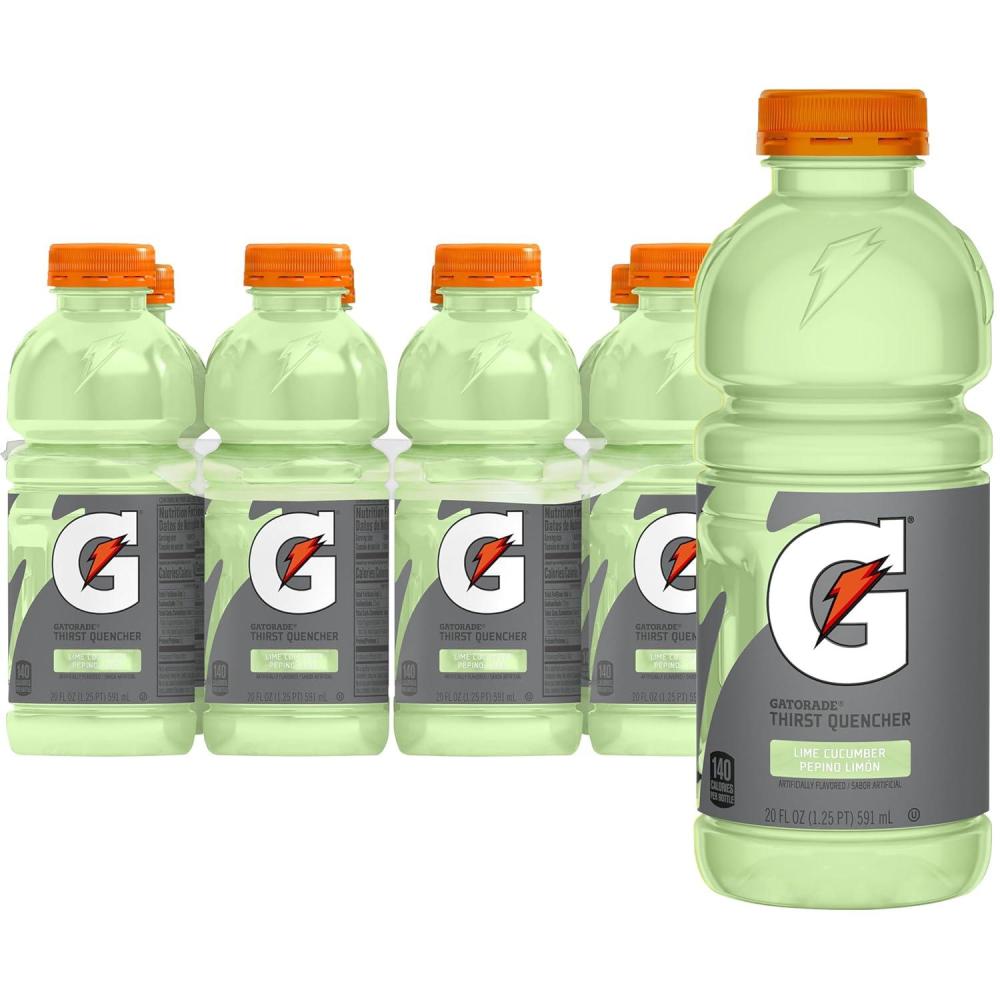 imageGatorade Thirst Quencher Sports Drink Fruit Punch 20oz Bottle 8 Pack Electrolytes for RehydrationLime Cucumber