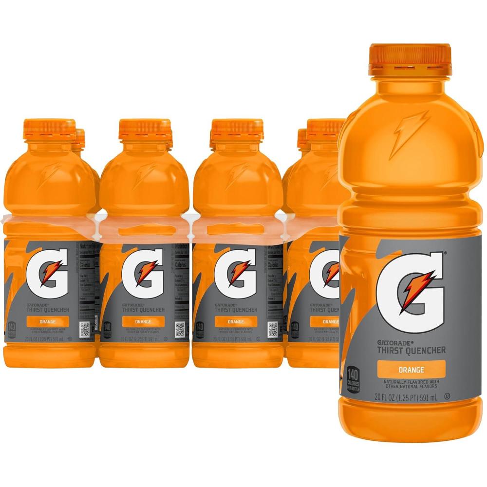 imageGatorade Thirst Quencher Sports Drink Fruit Punch 20oz Bottle 8 Pack Electrolytes for RehydrationOrange
