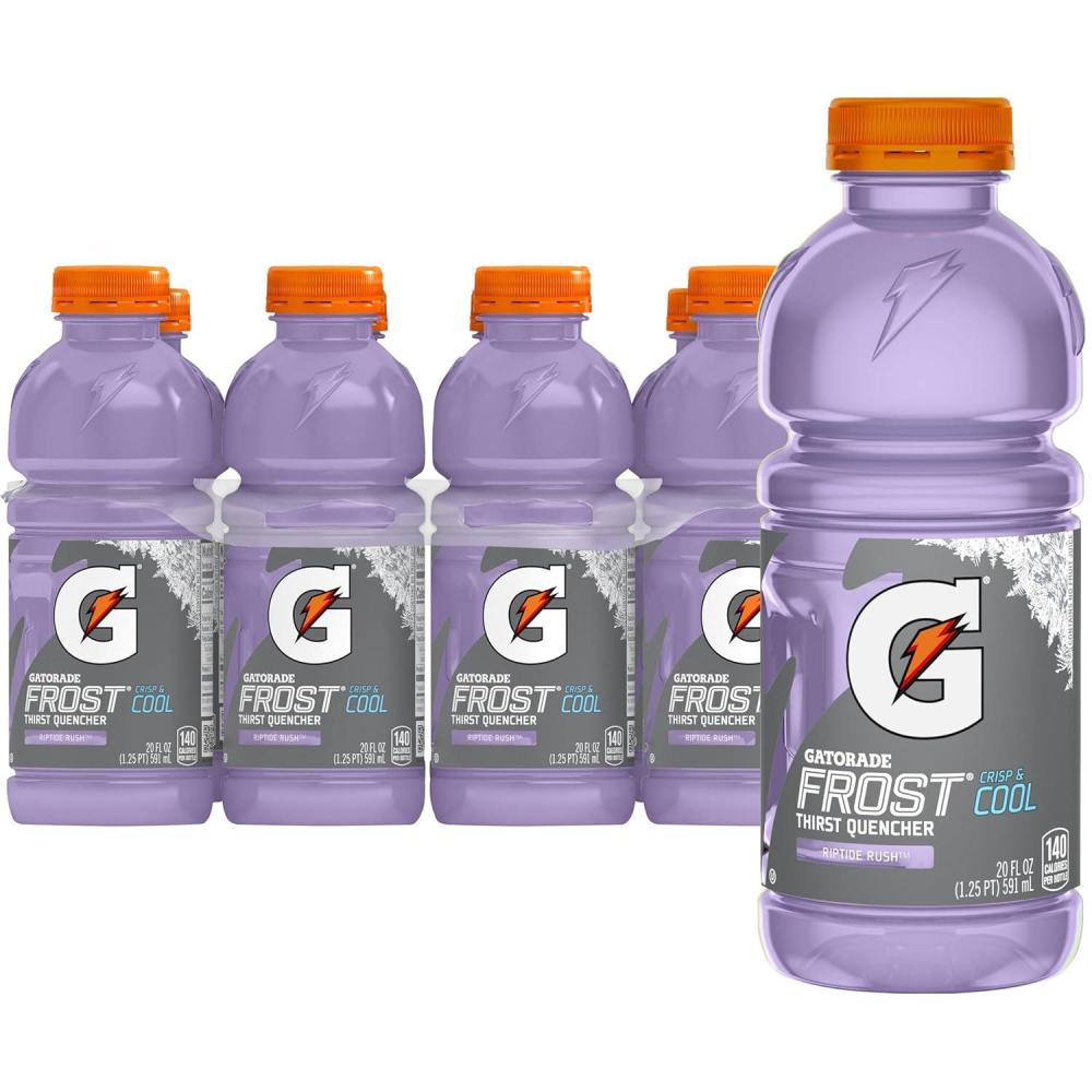 imageGatorade Thirst Quencher Sports Drink Fruit Punch 20oz Bottle 8 Pack Electrolytes for RehydrationRiptide Rush